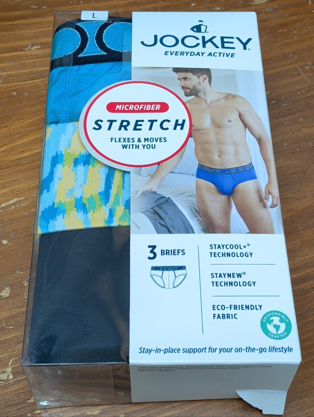 Jockey Active Microfiber Brief - 3 Pack - Size L ( 36"-38" )